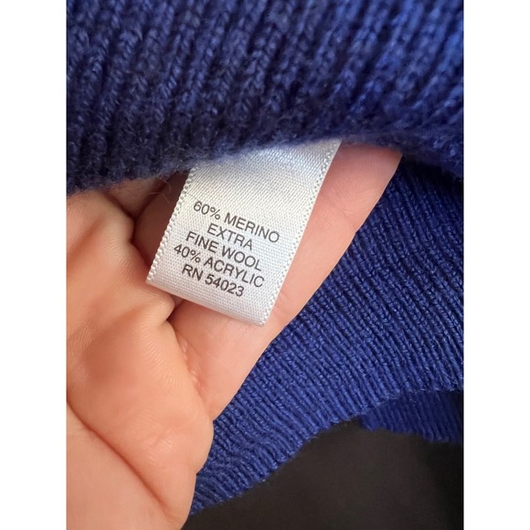 Men s Blue Banana Republic Long Sleeve Full Zip Wool Cardigan Size L - Picture 4 of 7